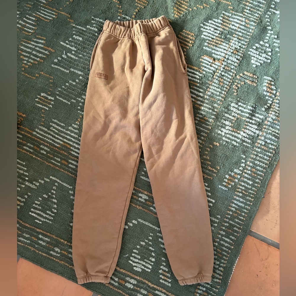 SET Active 100% cotton ultra thick and cozy Taupe Joggers size XS